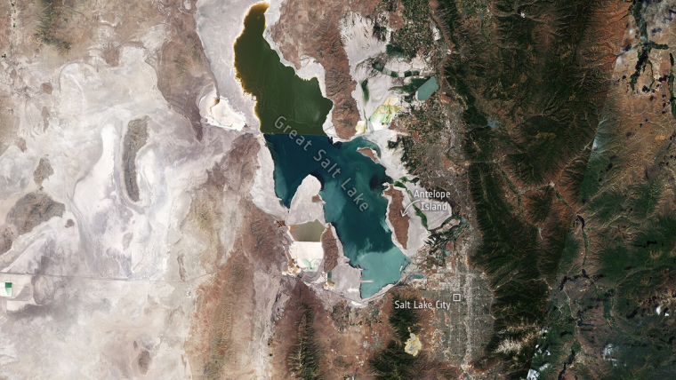 Satellite Imagery Reveals How Utah's Great Salt Lake Is Disappearing